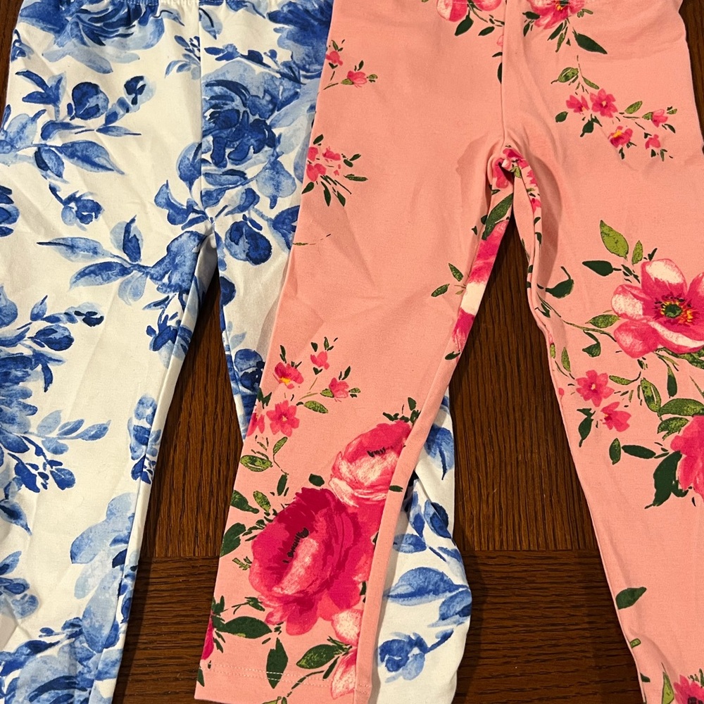 The Children's Place Blue and Pink Floral Leggings